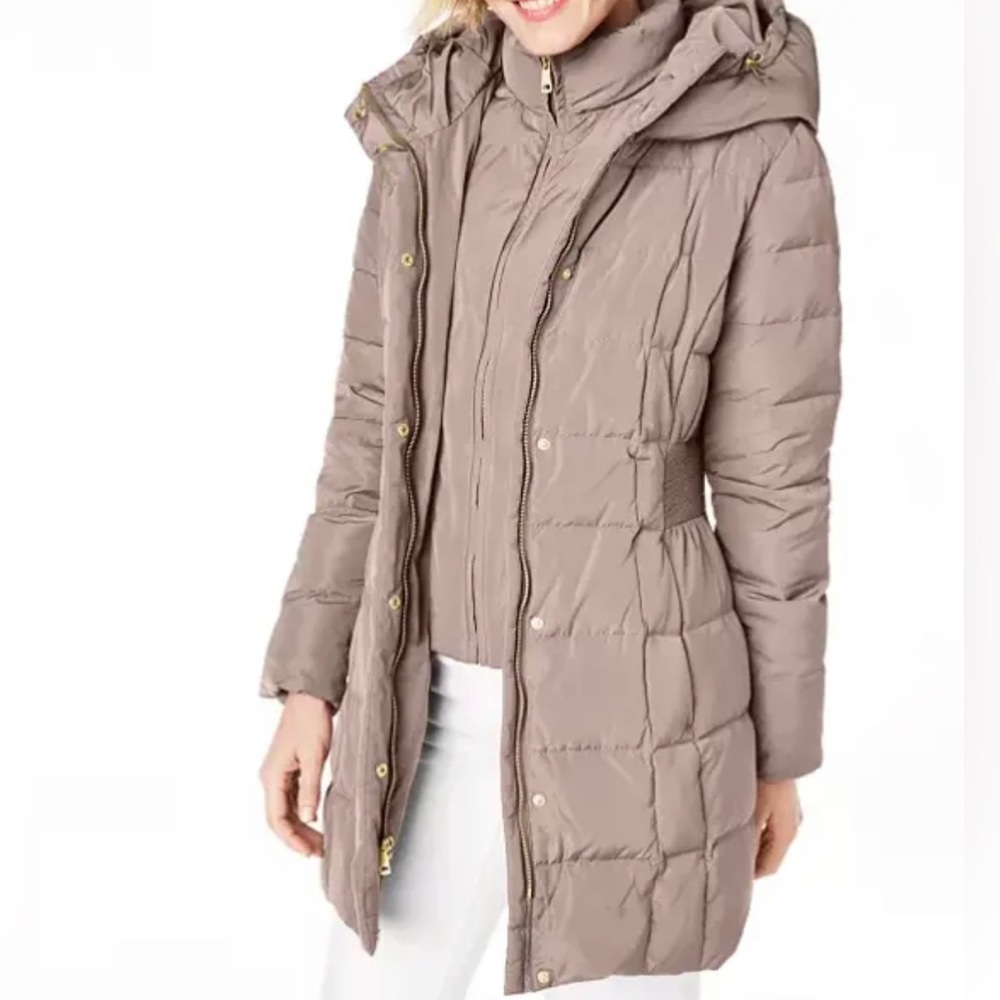 Cole Haan Women's Long Sleeve Mauve Hooded Down & Feather Jacket Size L